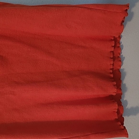 Sundance Deep Orange Cotton Ribbed 3/4 Button Lace Tank Top Wmns M Summer Beach - Picture 5 of 10
